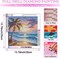 5D Coconut Tree Diamond Art Kit – Beach Sunset Full Drill DIY Crystal Rhinestone Painting for Adults (12x12 in)